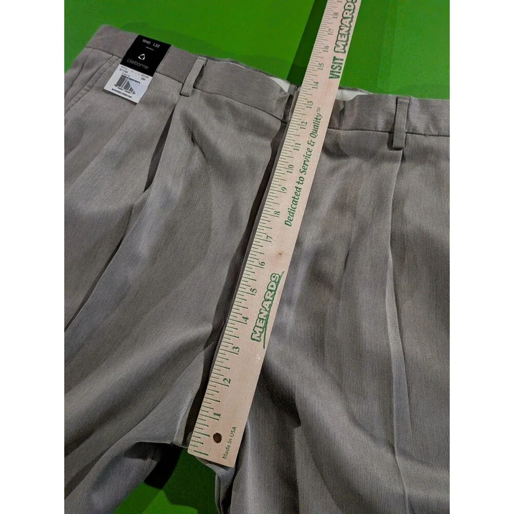 Claiborne Men's Dress Pants 40x32 NWT Beige Microfiber Corded NEW